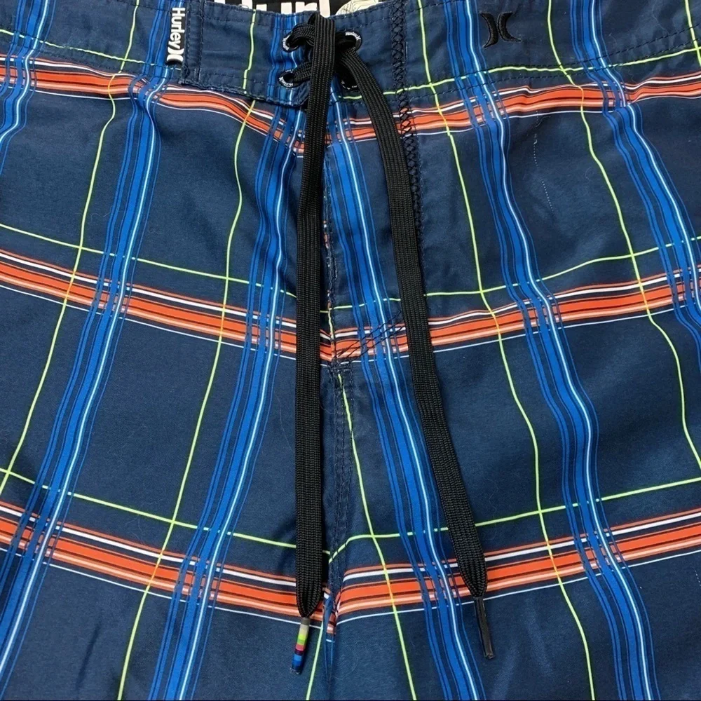 Hurley Blue Plaid Swim Shorts